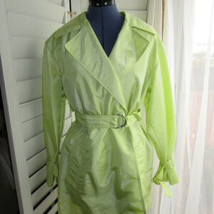 INC Lime Lightweight Rain/Wind Trench Coat